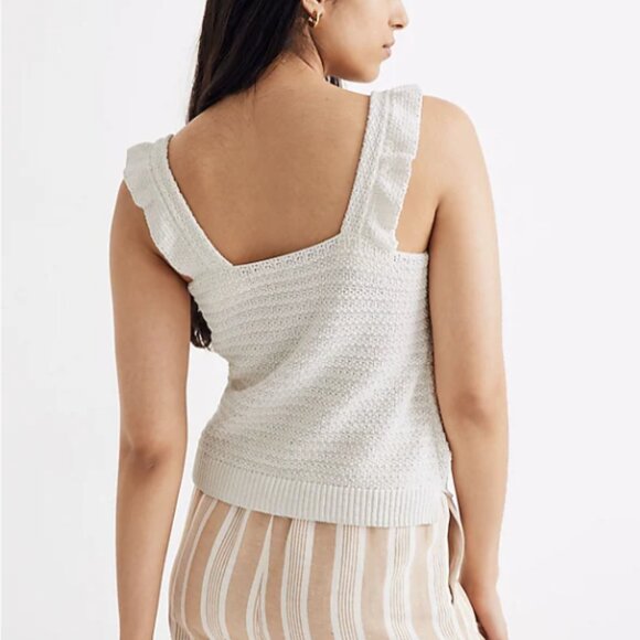 NWOT // Crochet Ruffle Strap Sweater Tank - Picture 3 of 5